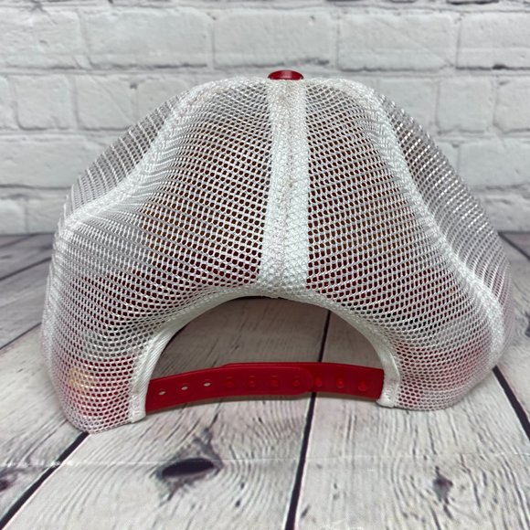 Vintage Farmer Hat Trucker Mesh Cap Red White Alberta Hail & Crop Item #3 - Picture 3 of 8